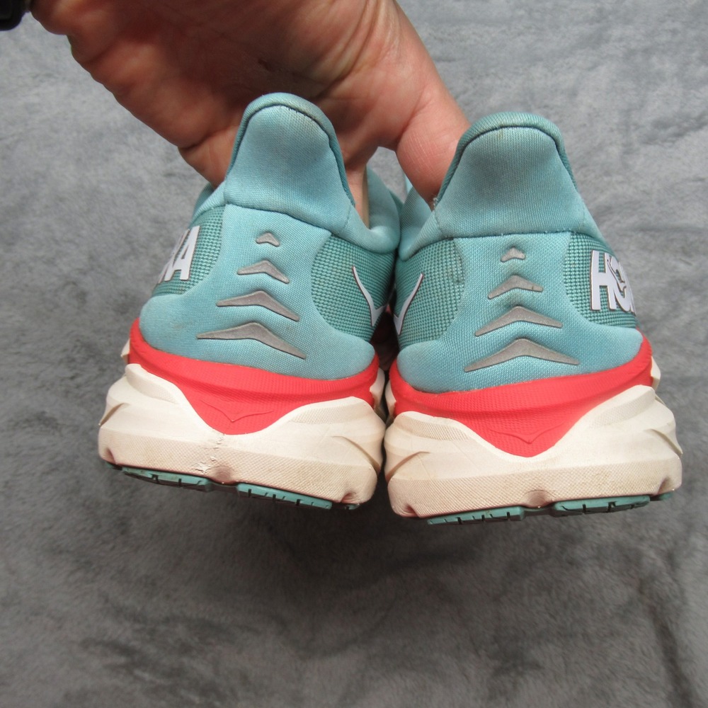 Hoka Running Shoes Women 9 B Aqua Clifton 8 Lightweight Comfort Lace-Up Athletic - Picture 11 of 16